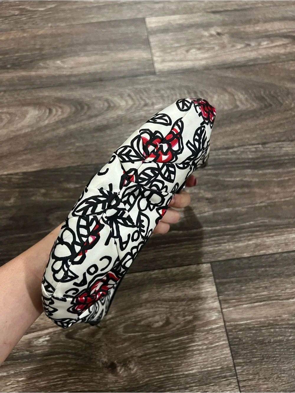 Coach Poppy Floral Graffiti Print Satin Shoulder Bag